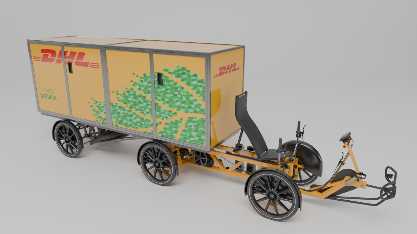 DHL parcel delivery bike 3D model Double