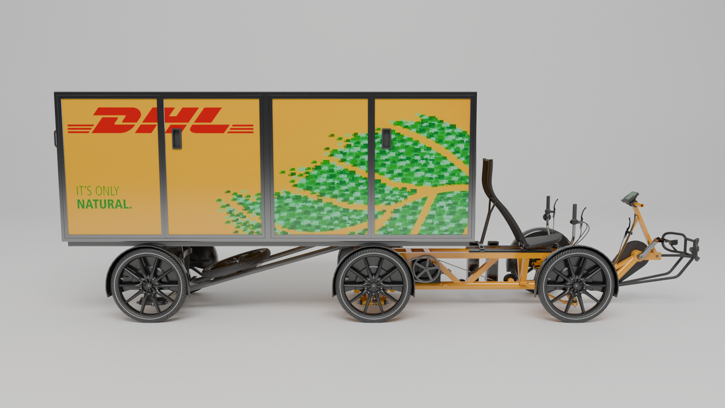 DHL parcel delivery bike 3D model Double