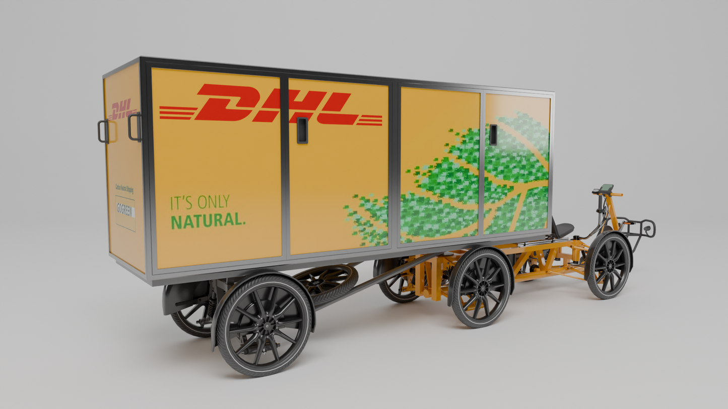 DHL parcel delivery bike 3D model Double