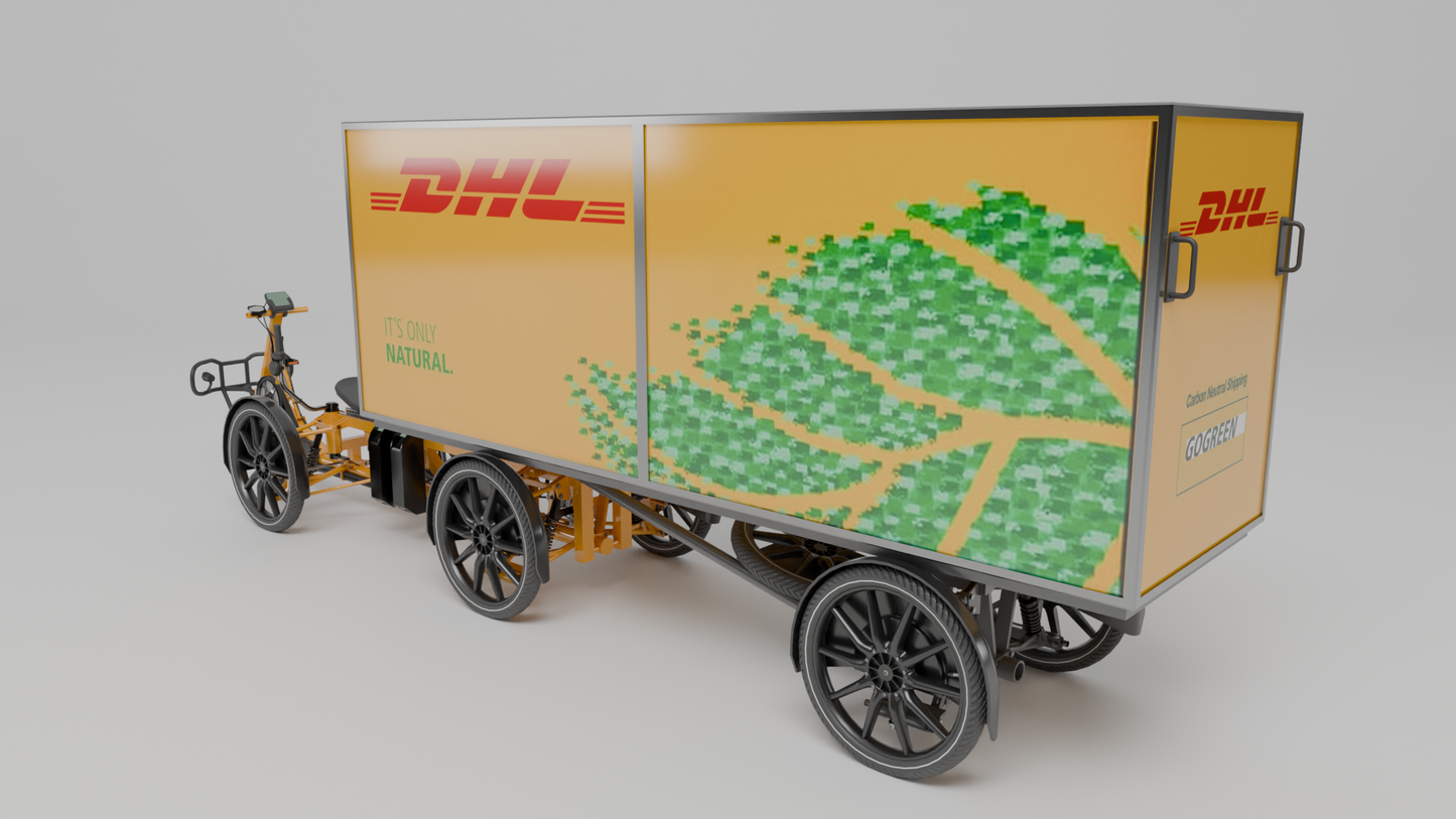 DHL parcel delivery bike 3D model Double