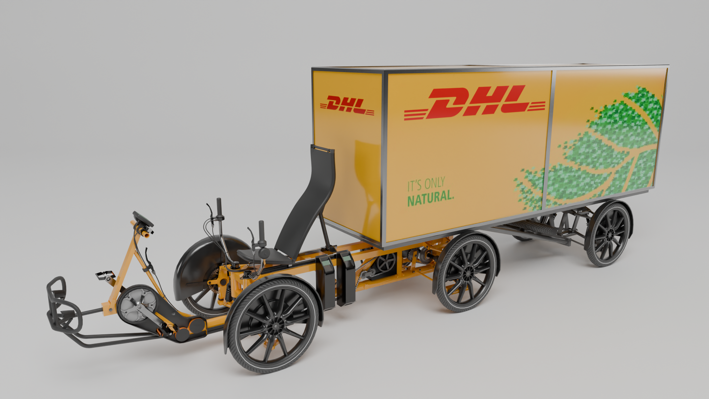 DHL parcel delivery bike 3D model Double