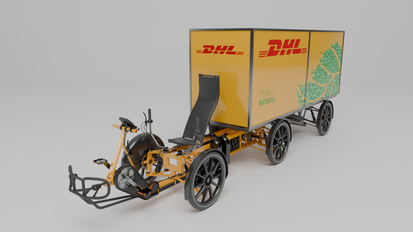 DHL parcel delivery bike 3D model Double