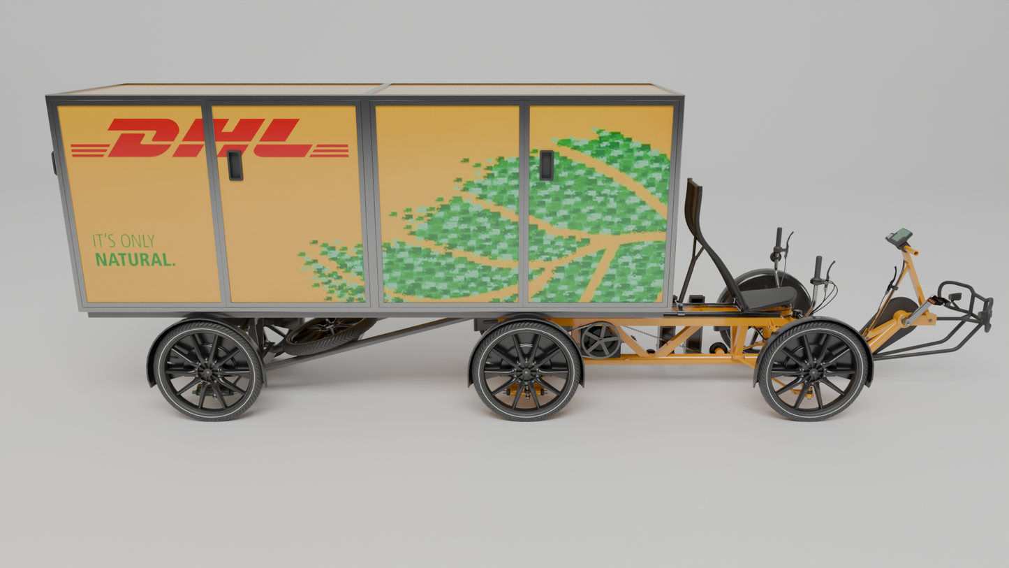 DHL parcel delivery bike 3D model Double