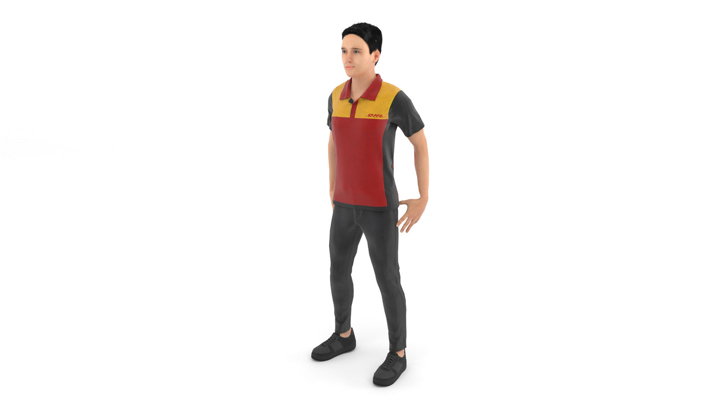 DHL-Delivery-Man-3D-Model