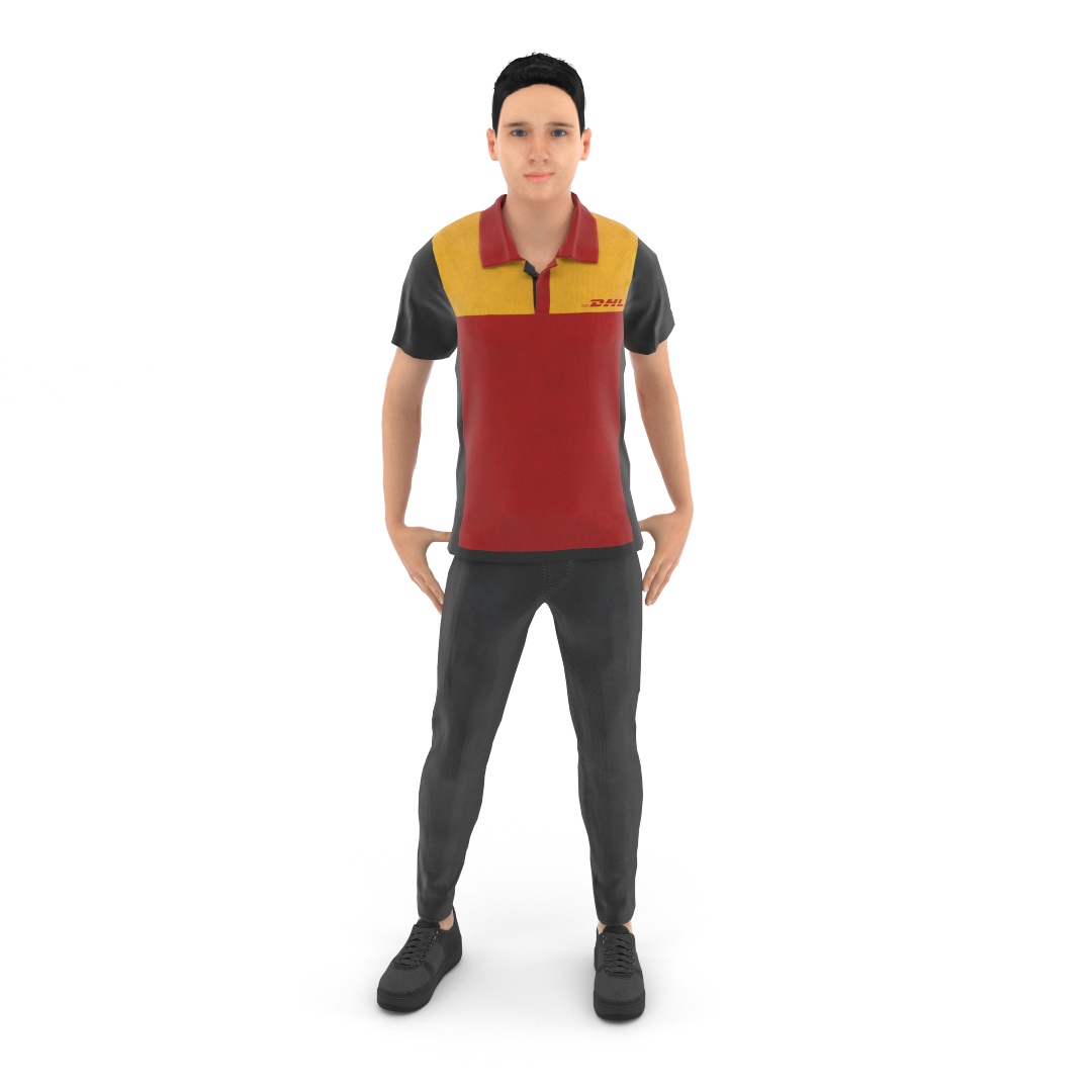DHL-Delivery-Man-3D-Model