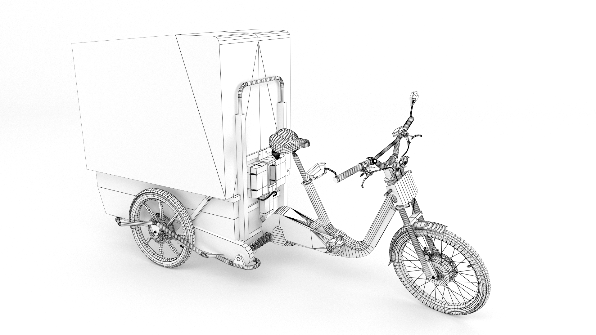 DHL Delivery bicycle 3D model - Main Image