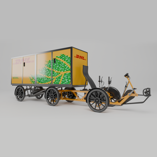 DHL parcel delivery bike 3D model Double